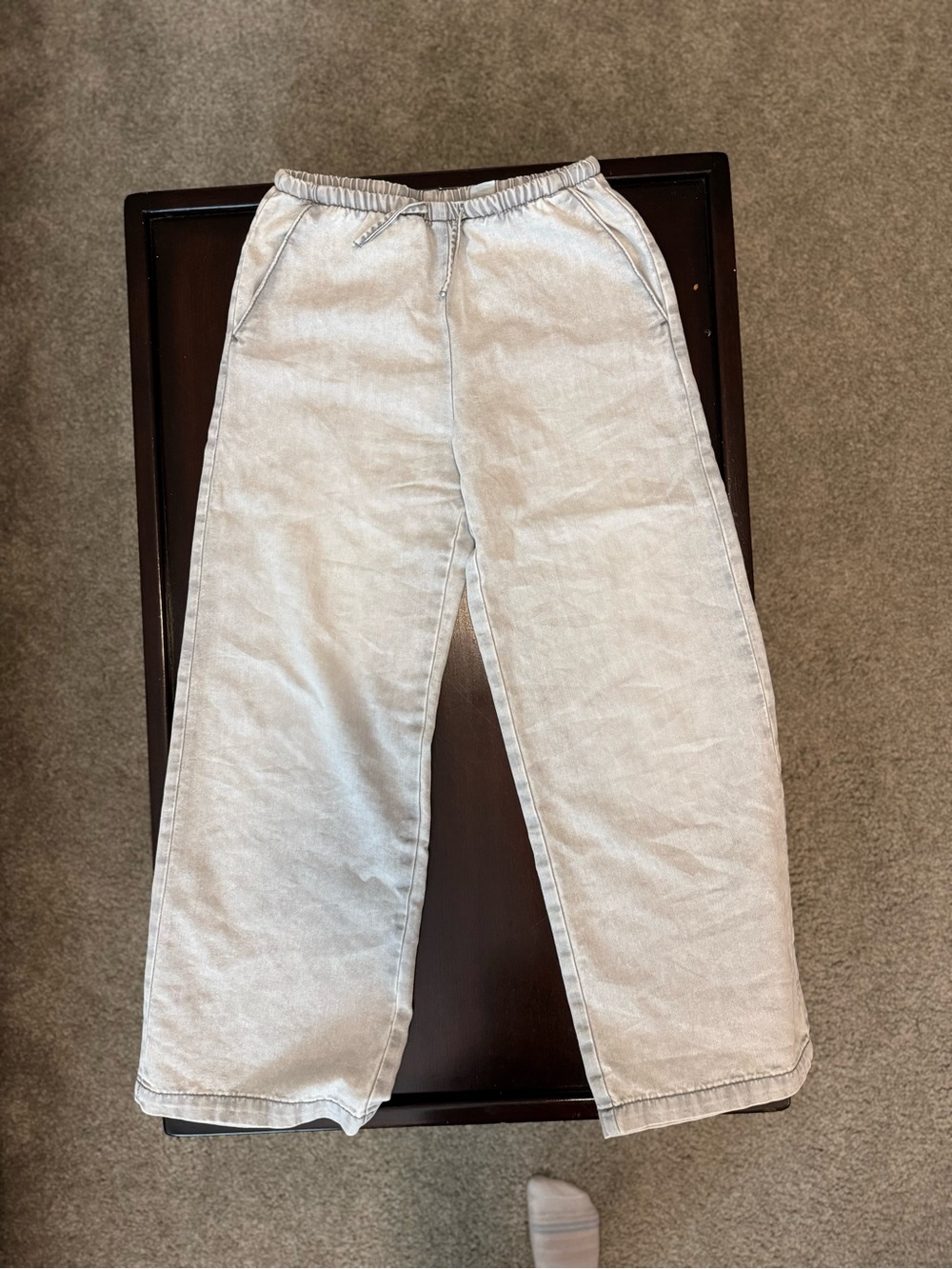 H&M Light Gray Wide-Leg Kids Jeans